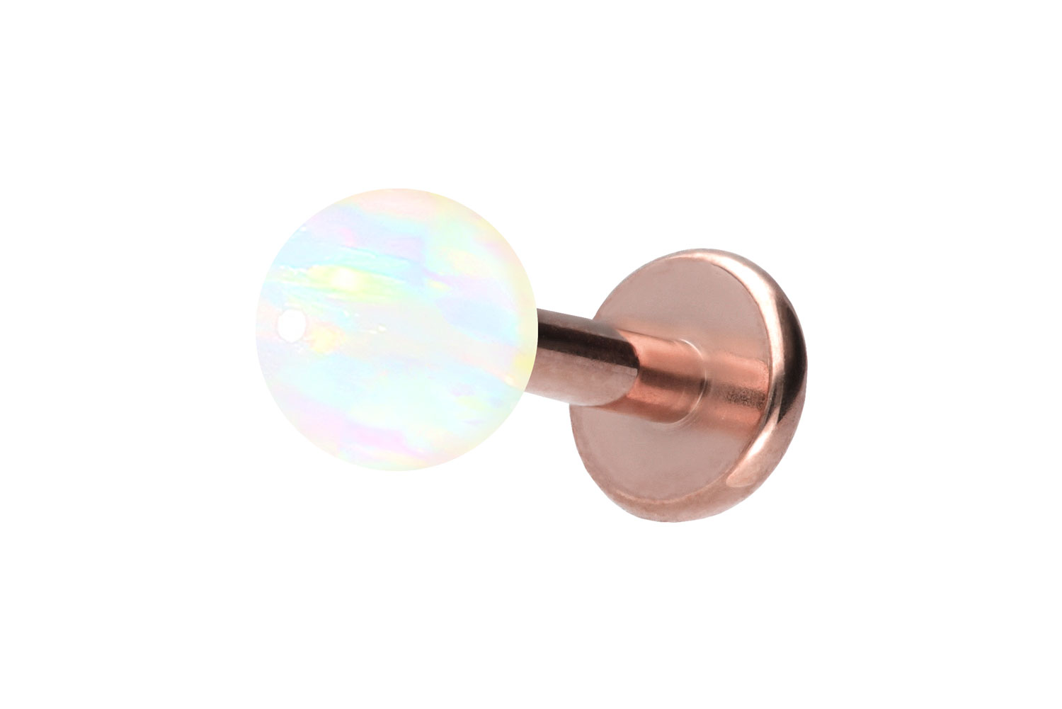 Titan Labret Piercing mit Innengewinde SYNTHETISCHER OPAL